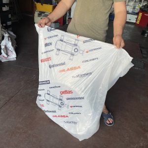 Baskısız Beyaz 500 Adet Oto Lastik Poşeti 110x120 Büyük Boy