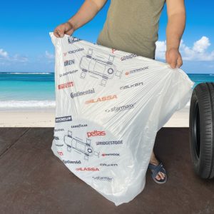 Karışık Logolu 500 Adet Oto Lastik Poşeti 110x120 Büyük Boy